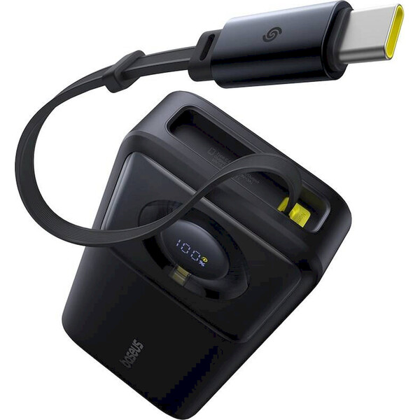 Baseus Powerbanka Free2Pull 20000mAh 65W s kabelem USB-C černá Černá