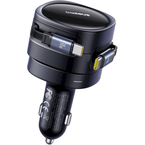 Baseus Enjoyment Max nabíječka do auta s kabely USB-C+USB-C 60W černá - Nabíječky - Obrázek ZI4K000K01