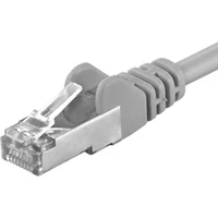 PremiumCord RJ45/RJ45 Cat6a S-FTP patch kabel 50m šedý - Kabely a redukce
