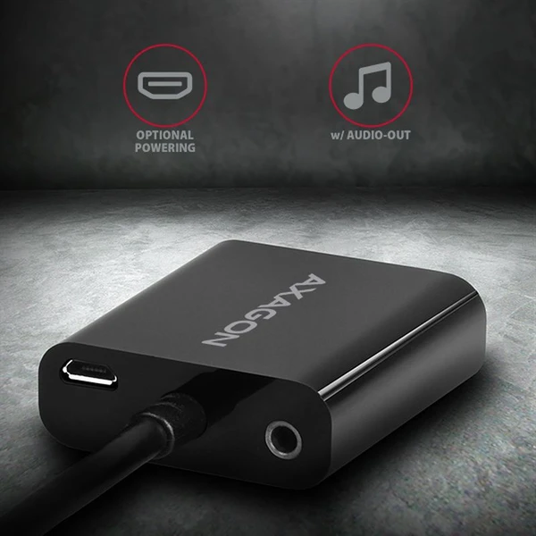 AXAGON HDMI/VGA redukce 0,2m černá - Kabely a redukce - Obrázek ZJ7HF00101