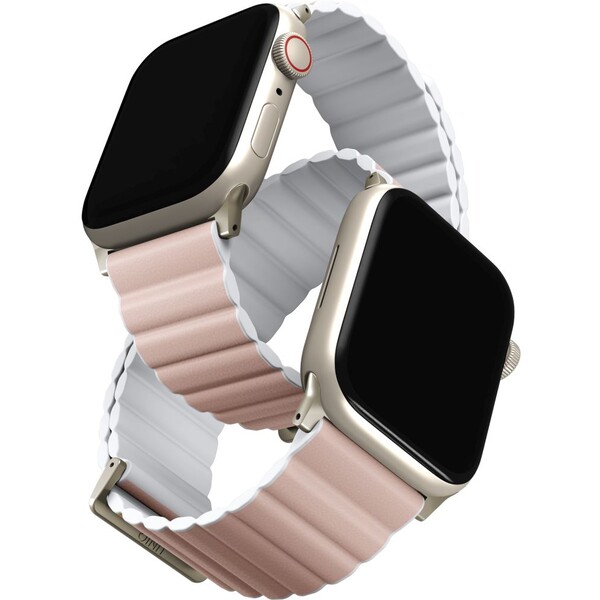 UNIQ Revix Premium Edition řemínek pro Apple Watch 42/41/40/38mm Blush (růžový/bílý)