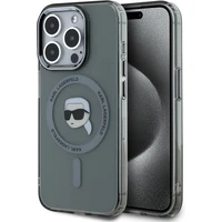 Karl Lagerfeld IML Karl Head Metal Frame MagSafe zadní kryt pro iPhone 15 Pro Max černý - Pouzdra