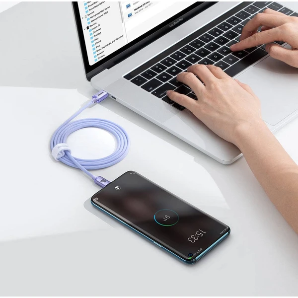 Baseus Crystal Shine USB-C/USB-C napájecí kabel 100W 1,2m fialový - Kabely a redukce - Obrázek ZLRL100501