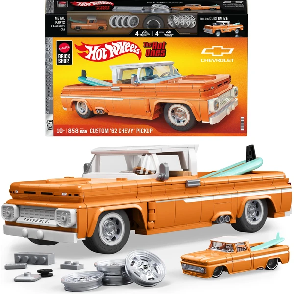 Mattel Brick Shop sestavitelný model Hot Wheels - Custom 62 Chevy Pickup (Elite series) - Stavebnice - Obrázek ZMWG000K01