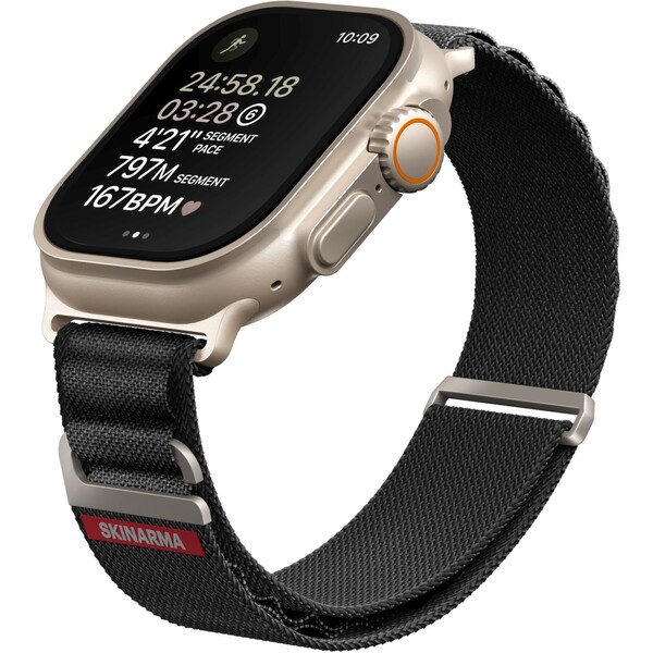 SKINARMA Kobu řemínek Apple Watch 49/45/44/42 mm černý