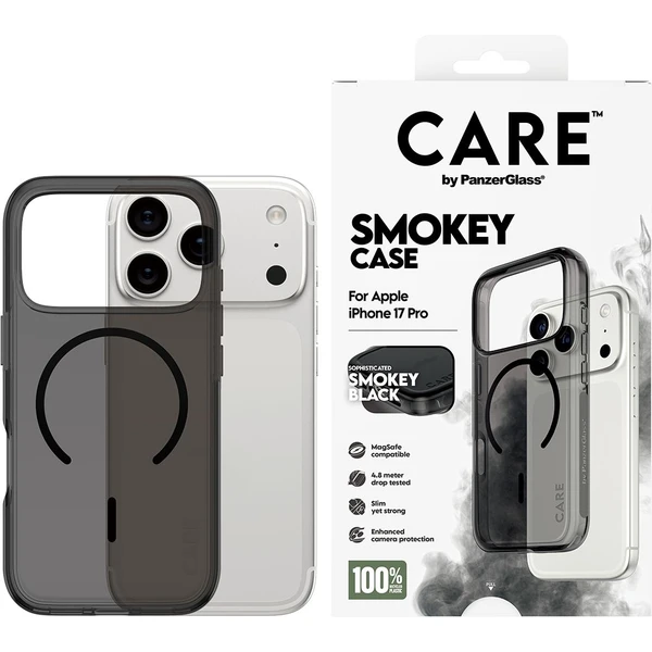 PanzerGlass® CARE Smokey kryt s MagSafe Apple iPhone 17 Pro kouřový/černý - Pouzdra - Obrázek ZODH000K01