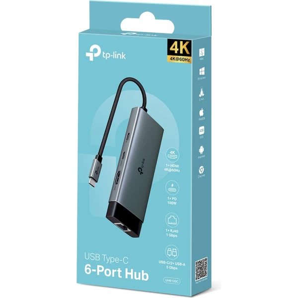 TP-Link UH6120C USB Hub typu C 6 v 1 - USB huby - Obrázek ZODO000K01