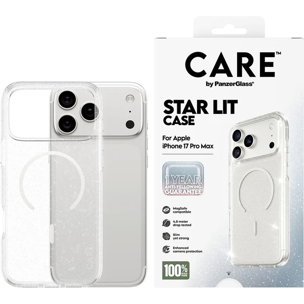 PanzerGlass® CARE Star Lit kryt s MagSafe Apple iPhone 17 Pro Max třpytivý/bílý - Pouzdra - Obrázek ZPDH000K01