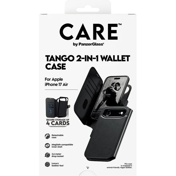 PanzerGlass® CARE Tango 2v1 Wallet pouzdro s MagSafe Apple iPhone Air černé - Pouzdra - Obrázek ZQDH000K01