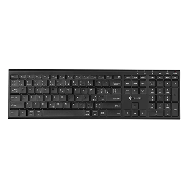 Powerton UltraSlim bezdrátová klávesnice CZ/SK černá - Klávesnice - Hlavní obrázek