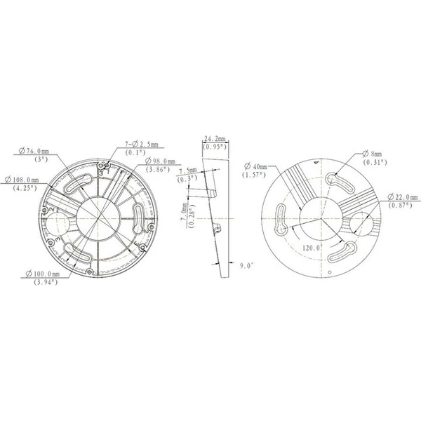 Uniview adaptér pro montáž na strop pro Uniview dome kamery - Držáky - Obrázek ZUVF300401