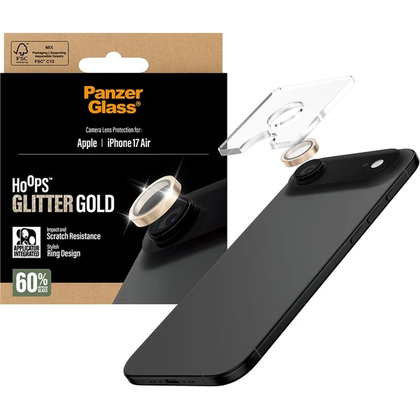 PanzerGlass® Hoops skla Apple iPhone Air třpytivě zlaté - Ochranné folie a skla - Obrázek ZVEH000K01