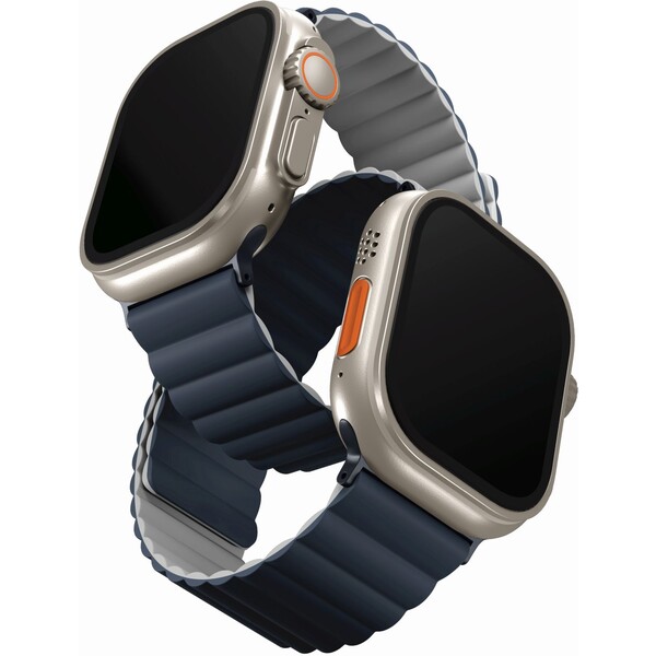 UNIQ Revix oboustranný řemínek pro Apple Watch 49/46/45/44/42mm Storm (modrý/šedý)