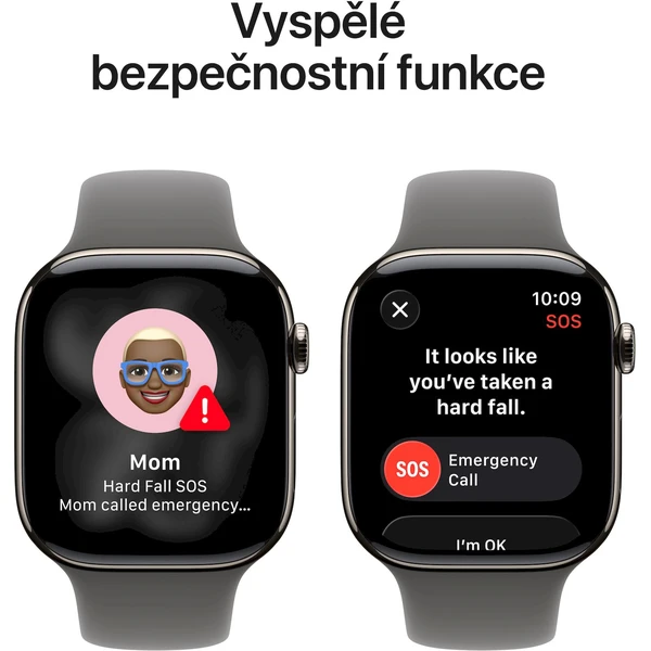 Apple Watch Series 11 Cellular (46mm) Přírodní titan se skálově šedým sportovním řemínkem M/L (Další) - Chytré hodinky - Obrázek ZWRH000K01