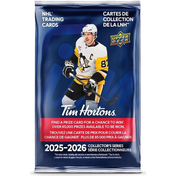 Hokejové karty 2025-26 Upper Deck Tim Hortons Hockey Hobby Balíček