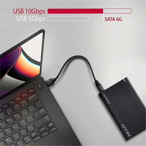 AXAGON EE25-GTR RIBBED externí box pro 2,5“ disk - Externí boxy - Obrázek ZYS6000701