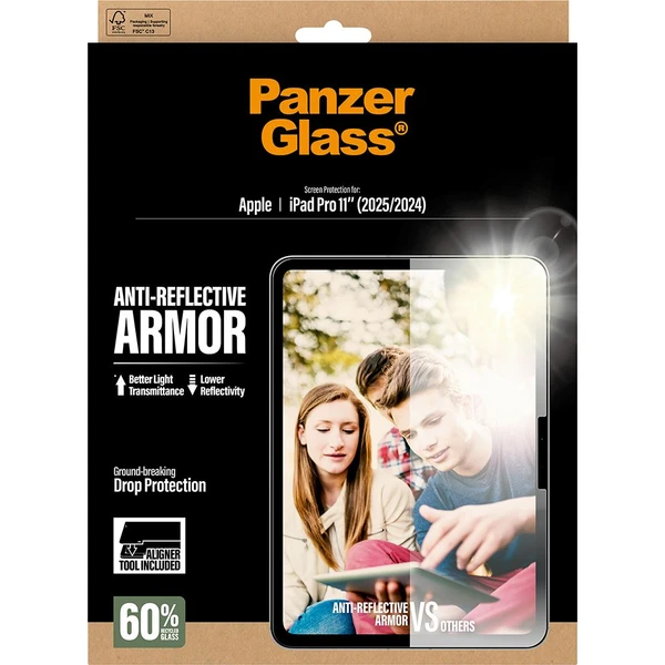 PanzerGlass® Antireflexní sklo s instalačním rámečkem Apple iPad Pro 11" (2024/2025) - Ochranné folie a skla - Obrázek ZZSL000K01