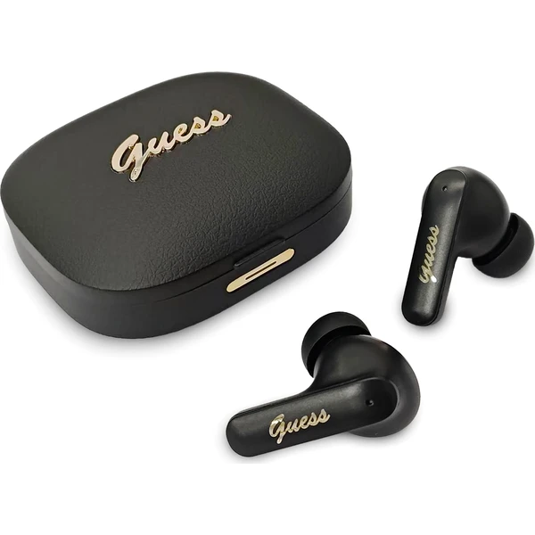 Guess PU Metal Logo TWS bezdrátová sluchátka černá