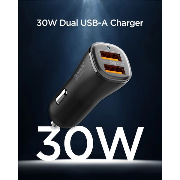 Spigen Essential 30W USB-A nabíječka do auta (EV302) černá - Nabíječky - Obrázek a04d88a2e82f4fef98d1e36ac163b3b0