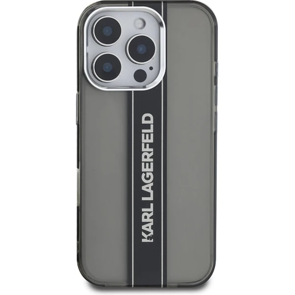 Karl Lagerfeld IML Stripe Logo kryt iPhone 16 Pro Max černý - Pouzdra - Obrázek a0539f1a36df40fe8503c51f416d28d1