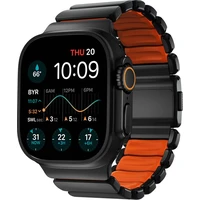 Nomad Stratos Band FKM řemínek Apple Watch 45/46/49mm Black Titanium/Ultra Orange - Řemínky