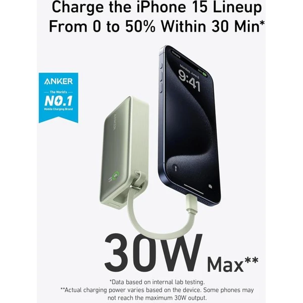 Anker 545 powerbanka 10000mAh, 30W s kabelem USB-C zelená - Powerbanky - Obrázek a0762d8373914fa3a1e899c6053c6831