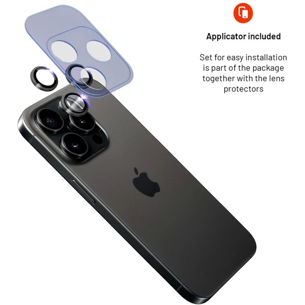 FIXED Sapphire Camera Glass ochranná skla Apple iPhone 15 Pro/15 Pro Max černá - Ochranné folie a skla - Obrázek a099ba26508c482f8e731259d9797acc