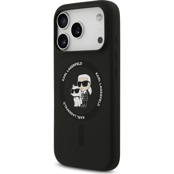 Karl Lagerfeld Liquid Silicone Karl and Choupette MagSafe kryt iPhone 18 Pro černý - Pouzdra - Obrázek a0af91352b754c699aba344ce4ddcab2