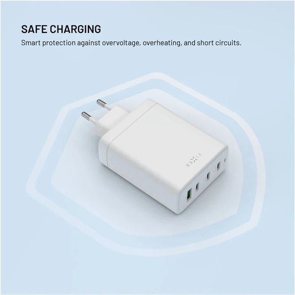 FIXED GaN nabíječka s 3xUSB-C a USB-A, PD 3.0, 120W, bílá - Nabíječky - Obrázek a113b170c8ce45a29a677863c39e1711