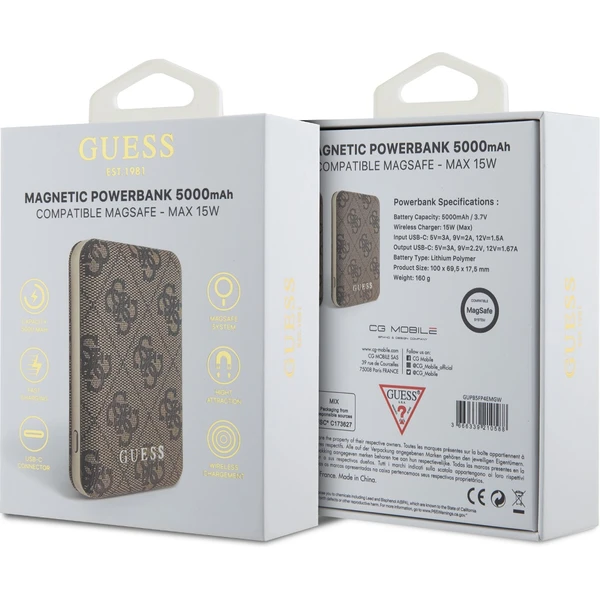 Guess PU 4G MagSafe powerbanka 5000mAh hnědá - Powerbanky - Obrázek a14d768d37fb45be95e9bc9beddc3e65
