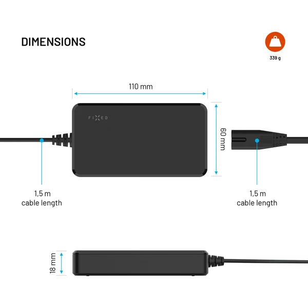 FIXED GaN nabíjecí adaptér pro notebooky s USB-C, PD 3.0, 100W, černý - Nabíječky - Obrázek a18722667c2e4f4f9b048238b68e23ad