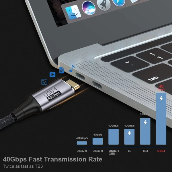 PremiumCord USB4 40Gbps 8K@60Hz 240W Thunderbolt 3 zahnutý kabel 0,3m - Kabely a redukce - Obrázek a1ea368bbddf46c7bebcc07fa30209bc