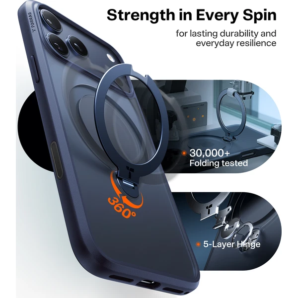 Torras Ostand Q3 Spin MagSafe kryt iPhone 17 Pro Max midnight blue - Pouzdra - Obrázek a23572cf296945aa83edb36bb164f500
