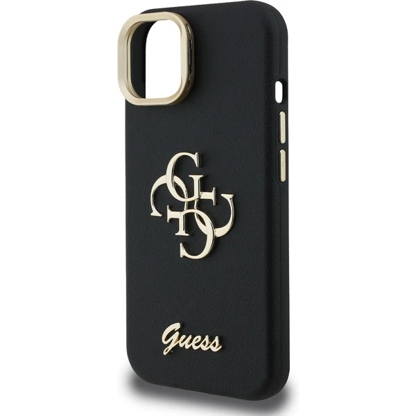 Guess PU Grained 4G Logo Stand Camera Frame kryt iPhone 15 černý - Pouzdra - Obrázek a24b6e13355e45d2970bb640070e8a0c