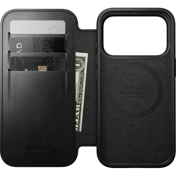 Nomad Modern Leather Folio (Horween) MagSafe kožené pouzdro iPhone 18 Pro Black - Pouzdra - Obrázek a2a66efd3c5a42d9ae8f8a9b2ab9567d