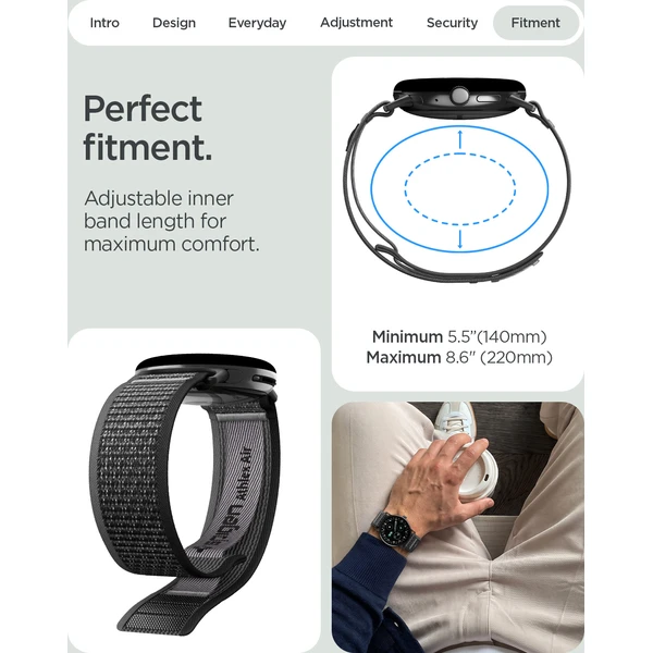 Spigen Athlex Air Active řemínek Google Pixel Watch 5/4/3 41mm/2/1 black/grey - Řemínky - Obrázek a2ac35f59ca14753810a7f12a8dc238f