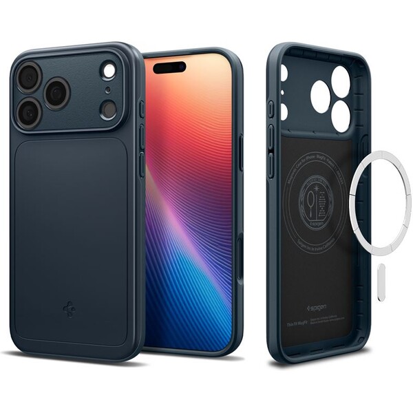 Spigen Thin Fit MagSafe kryt iPhone 17 Pro Max metal slate