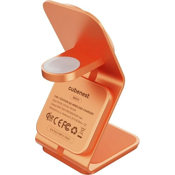 Cubenest SQ314 Qi2.2 (MagSafe) 3v1 nabíječka (35W) oranžová - Nabíječky - Obrázek a335a6cc3b5e467fa2624cde009523ab