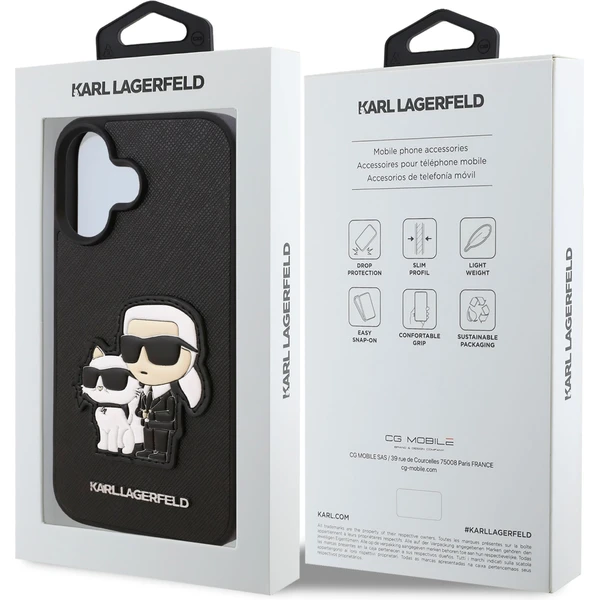 Karl Lagerfeld PU Saffiano Karl and Choupette kryt pro iPhone 16 Plus černý - Pouzdra - Obrázek a33f4263e8664e8e80a8c3dfe866b5ce