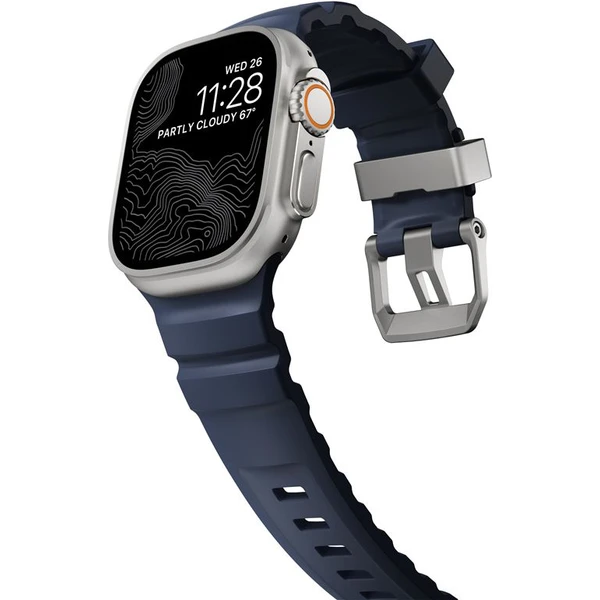 Nomad Rocky Point Band řemínek Apple Watch 49/45/44/42mm stříbrný/modrý - Řemínky - Obrázek a343f7ebb54c498da4dd8caed98f1830