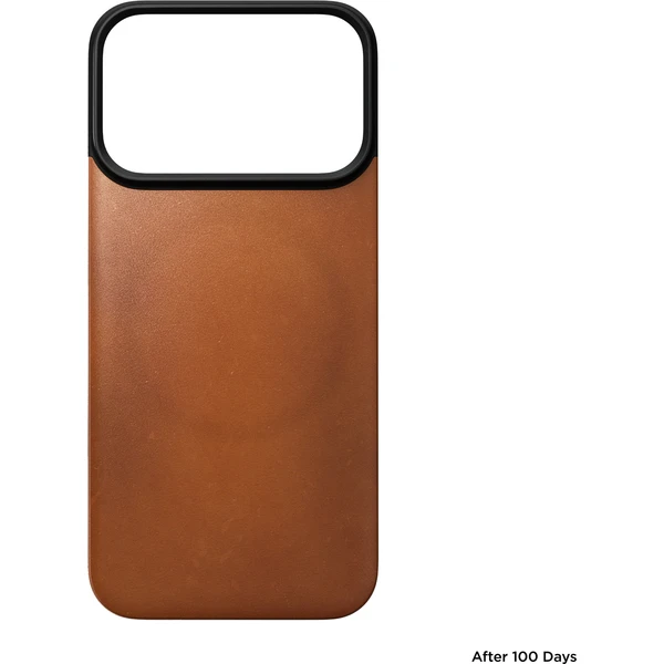 Nomad Magnetic Leather Back (Horween) MagSafe kožený kryt iPhone 18 Pro Saddle - Pouzdra - Obrázek a349dfb817c140fcb06acf5a903c8615