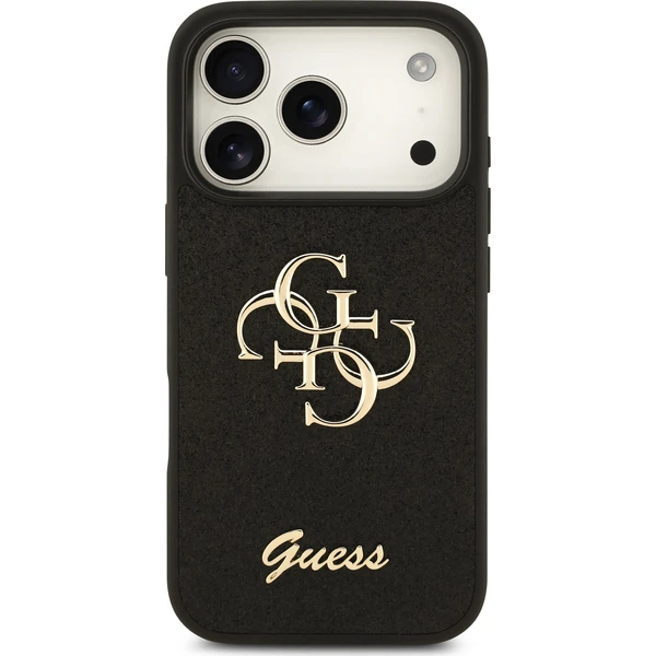 Guess PU Fixed Glitter 4G Metal Logo kryt iPhone 18 Pro černý - Pouzdra - Obrázek a37bf2c3cd254c3396fd332a646efd29