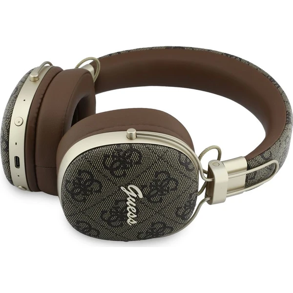 Guess 4G Metal Script Logo ENC bezdrátová sluchátka hnědá - Sluchátka - Obrázek a3c4d7722c314be48adff5c059554351