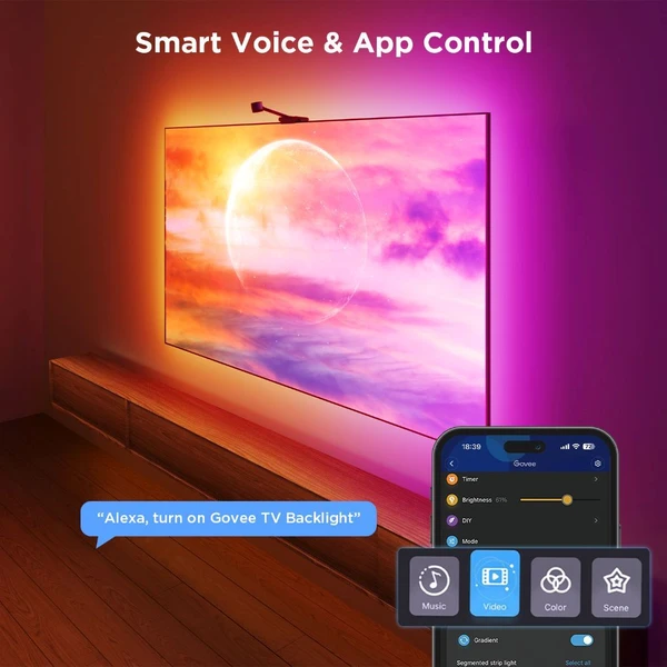 Govee Backlight 3S Netflix TV 55-65 SMART LED podsvícení RGBICW - Chytrá osvětlení - Obrázek a3ccd7bc8b3d47779552f4d316324d83