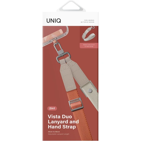UNIQ Vista Duo 2v1 popruh na ruku a krk oranžový/béžový - Popruhy a crossbody - Obrázek a3e91ad816b34664a94d98b26449460c