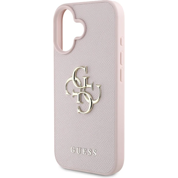 Guess PU Grained 4G Metal Logo kryt iPhone 16 růžový - Pouzdra - Obrázek a3f16c4204bf42658f377d838c4d1412