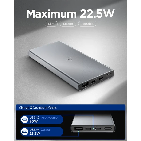 Spigen Essential powerbanka 10000mAh (22.5W) šedá (EA2210) - Powerbanky - Obrázek a437b01b982a482193ad33929dac82a3