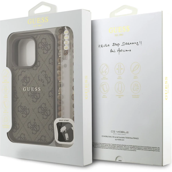 Guess PU Leather 4G Colored Ring Strap MagSafe kryt iPhone 16 Pro hnědý - Pouzdra - Obrázek a47c123070c5404bbdc6a5f93d78e525