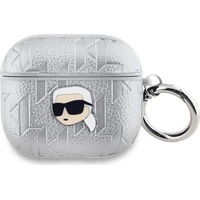 Karl Lagerfeld PU Embossed Karl Head pouzdro AirPods 3 stříbrné - Pouzdra