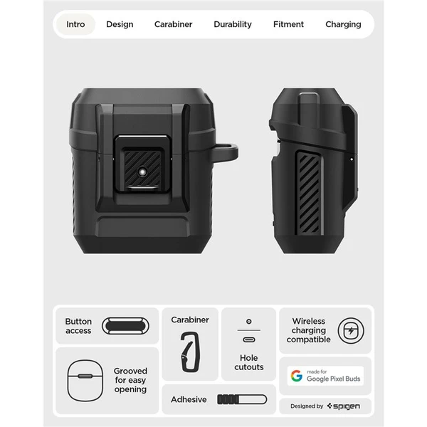 Spigen Lock Fit odolné pouzdro Google Pixel Buds 2a matně černé - Pouzdra - Obrázek a4ad95d3687d4c7eb7511eb580d22c2b